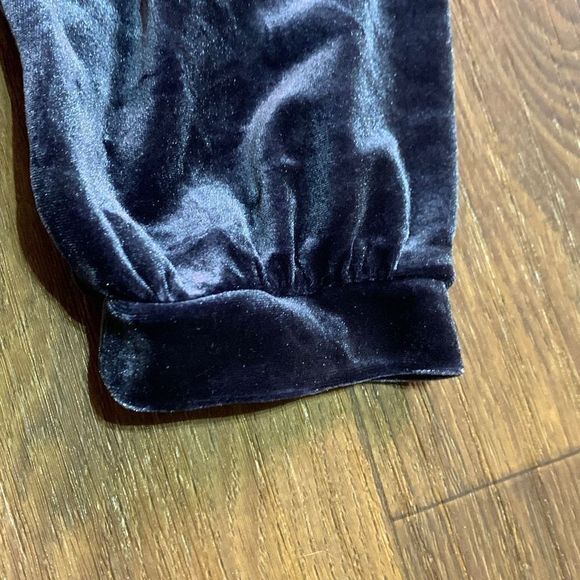 Madewell‎ blue velvet dress. Balloon sleeve babydoll dress. Work party - Picture 7 of 7